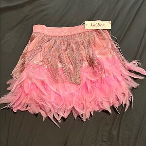 Pink Feathered Skirt